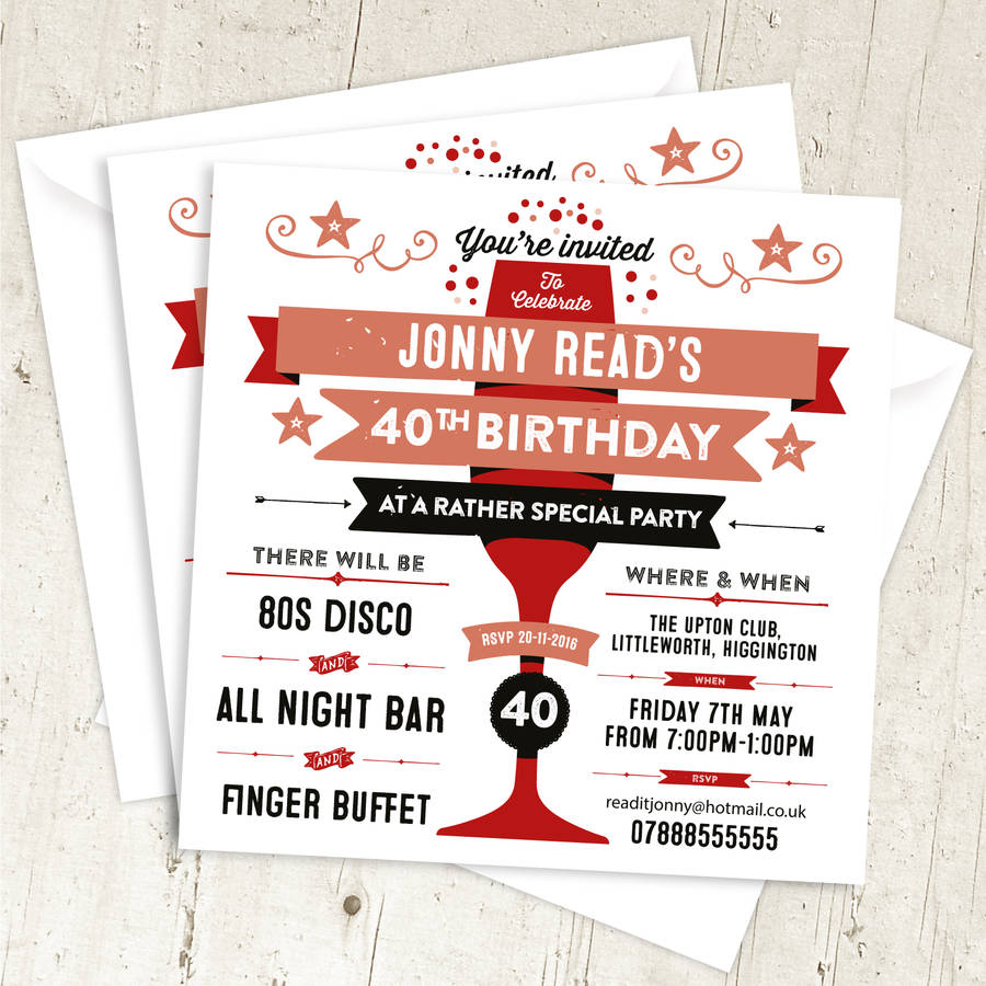 Personalised Birthday Party Invitations By A Is For Alphabet