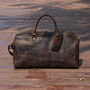 Leather Holdall Weekend Bag With Luggage Tag, thumbnail 5 of 12