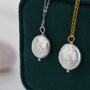 Coin Baroque Pearl Necklace In Sterling Silver, thumbnail 6 of 11