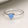 Sterling Silver Blue Opal Heart Ring, thumbnail 1 of 5