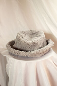 Grey Fluffy Bucket Hat, 4 of 5