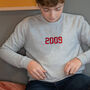 Children's Embroidered Year 'College' Sweatshirt, thumbnail 2 of 3