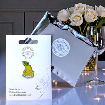 Small You're Pearfect Valentine's Cartoon Pear Pin, 2 of 8