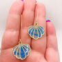 Blue Sea Shell Threader Earrings, thumbnail 4 of 8