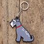 Grey Schnauzer Key Ring Personalisation Available, thumbnail 5 of 5