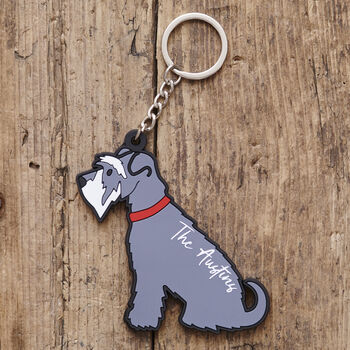 Grey Schnauzer Key Ring Personalisation Available, 5 of 5