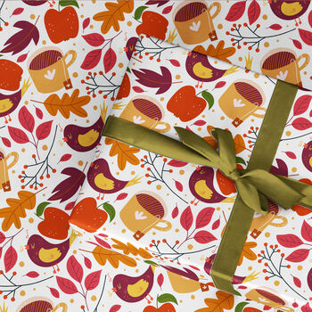 Autumn Hygge Wrapping Paper Roll Or Folded, 3 of 3