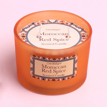 G Decor Moroccan Spice Orange Frosted Glass Jar Candle, 3 of 3