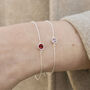 Sterling Silver January Birthstone Curb Bracelet – Garnet, thumbnail 2 of 6