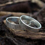 Bark Effect Wedding Bands In Eco Silver, thumbnail 10 of 11
