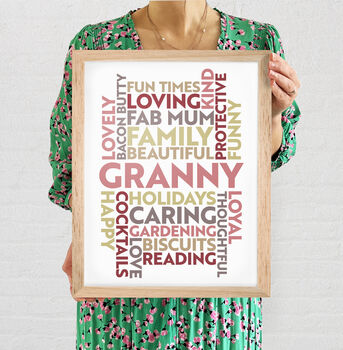 Handmade Personalised Word Art Poster Print 12 Colours, 12 of 12