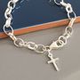 Silver Cross Charm Bracelet, thumbnail 1 of 3