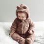 Baby Bear Hooded Jumpsuit Pramsuit In A Gift Box, thumbnail 2 of 12