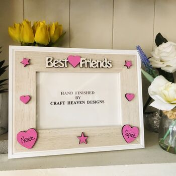 Personalised Best Friends Heart Photo Frame Birthday, 7 of 12