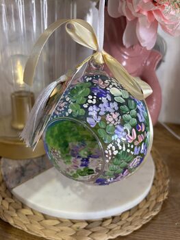 Hand Painted Wedding Venue Bauble – Custom Illustration With Couple’s Names And Date, 10 of 12