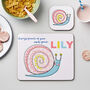 Personalised Kid's Snail Placemat Set, thumbnail 1 of 5