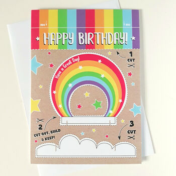 Rainbow Happy Birthday Card, Cut Out And Keep, 4 of 6