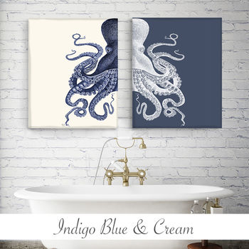 Contrasting Octopus Set Of Two Prints, 10 of 12