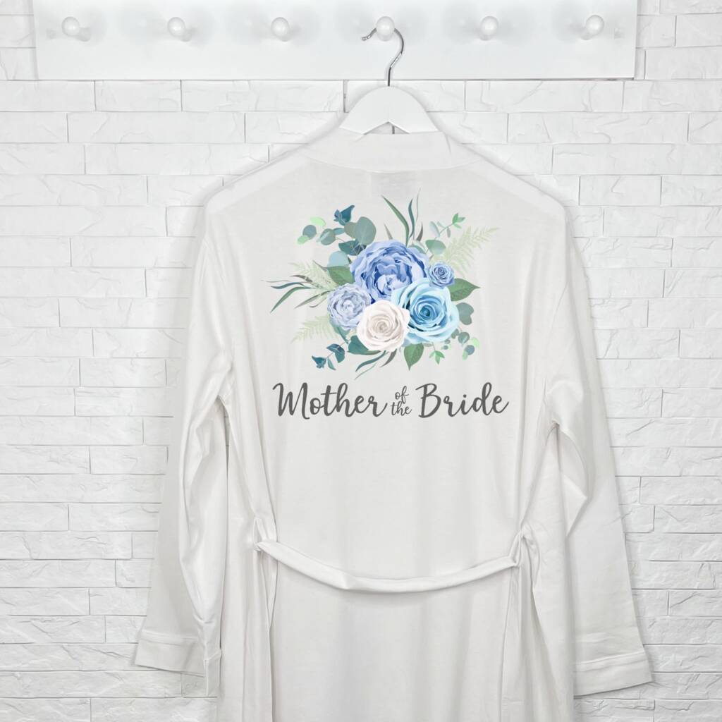 Mother Of The Bride Blue Floral Wedding Dressing Gown, 1 of 2