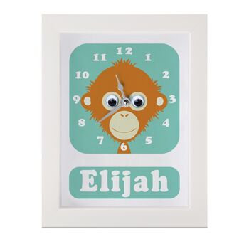Personalised Children's Orangutan Clock, 6 of 9