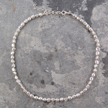 Organic Nugget Solid Sterling Silver Bracelet, 5 of 6