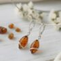 Modern Baltic Amber And Sterling Silver Drop Earrings, thumbnail 2 of 3