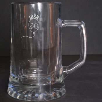 Personalised 30th Birthday Gift Balloon Stein Glass, 4 of 5