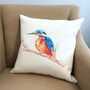 Kingfisher Soft Touch Linen Cushion, thumbnail 1 of 2
