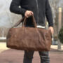 Genuine Leather Holdall Dark Brown, thumbnail 7 of 12