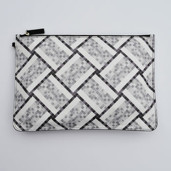 Tile Print Leather Clutch Bag, 3 of 5