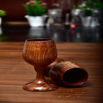 Wooden Wine Glasses Set Of Two, 3 of 4