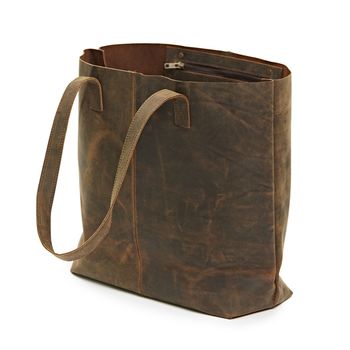 Personalised Buffalo Leather Shopping Bag, 5 of 9