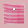 Reusable Organic Gingham Eco Envelope Square | Candy Pink, thumbnail 2 of 5