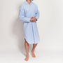 Men's Blue And White Striped Flannel Nightshirt, thumbnail 3 of 4