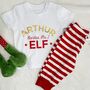 Personalised Childs Elf Christmas Pyjamas, thumbnail 1 of 2