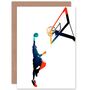 Basketball Slam Dunk Hoop Kids Adult Birthday Card, thumbnail 1 of 4
