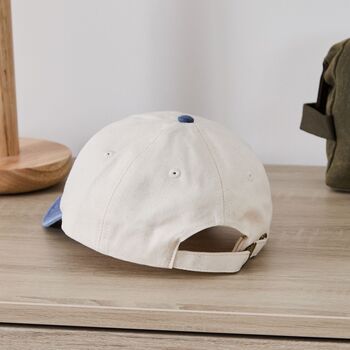 Personalised Ecru And Blue Cool Father's Day Cap, 3 of 5