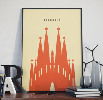 Barcelona Sagrada Familia Landmark Print By Jack's Posters ...