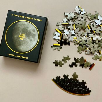 'I Just Mooned You' 100 Piece Shaped Jigsaw Puzzle, 3 of 6