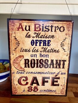 33cm French Bistro Café Sign Metal Wall Plaque, 7 of 7