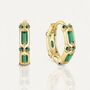 Emerald Margot Crystal Huggie Hoop Earrings, thumbnail 1 of 6