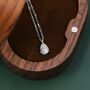 Sterling Silver 0.Eight Carat Moissanite Solitaire Pear Cut Pendant Necklace, thumbnail 3 of 12
