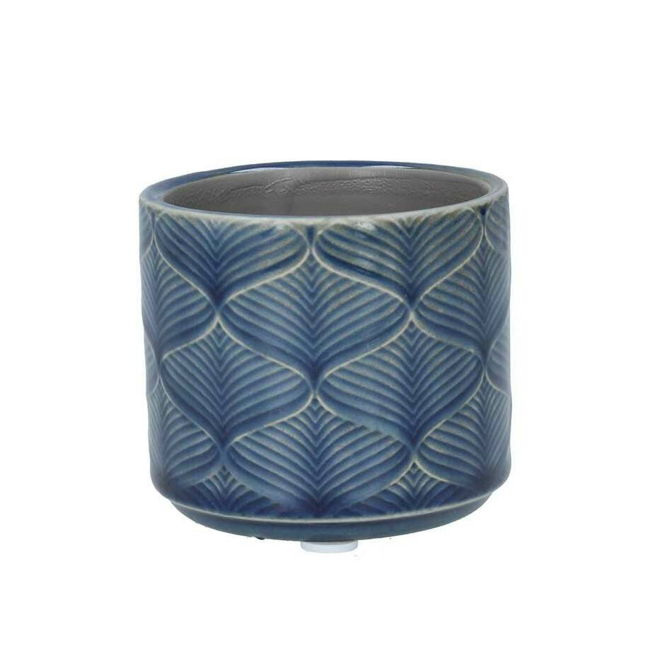 navy wavy ceramic pot cover by the contemporary home ...