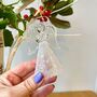 Christmas Glass Hanging Angel With Starry Skirt, thumbnail 3 of 4