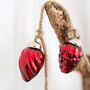 Red Glass Bauble Hanging Garland Decoration, thumbnail 3 of 4