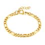 Figaro Chain Gold Plated Unisex Bracelet, thumbnail 6 of 8