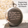 Engraved Pocket Watch Birthday Gift Circular Design, thumbnail 5 of 8