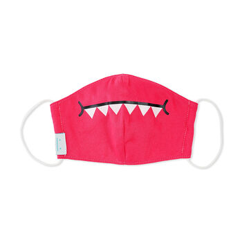 Pink Toothy Dinosaur Children Face Mask, 3 of 4