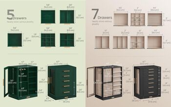 Rotating Jewellery Box With Drawers And Glass Window, 2 of 6