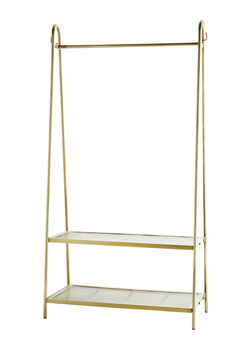 Brass Clothes Rail With A Double Shelf, 3 of 4